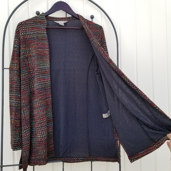 Tanjay open front long sleeve cardigan red/purple L - Picture 5 of 9